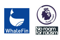 Premier League Badge&no room for racism&WhaleFin Sponsor
